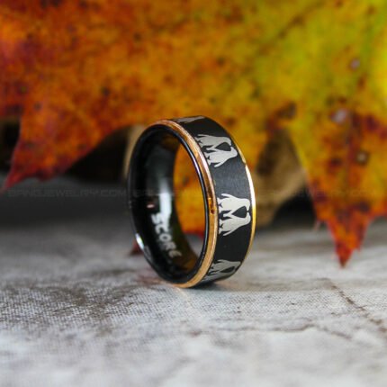 Penguins Ring, Penguins Jewelry, Penguins Wedding Band, Penguins Wedding Ring