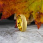 Sandblasted Ring, Yellow Gold Wedding Band, Sandblasted Wedding Band