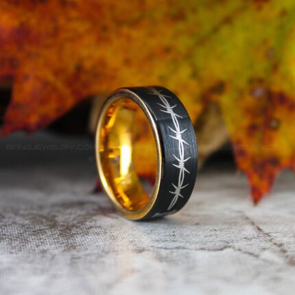 Barbed Wire Ring, Black Wedding Band, Barbed Wire Wedding Band