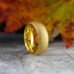 Sandblasted Rings, Couple Rings, Yellow Gold Wedding Bands, Matching Wedding Rings - Image 4