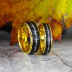Yellow Gold Ring, Barbed Wire Ring, Black Wedding Band, Barbed Wire Wedding Band - Image 3