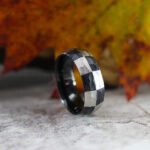 Checkered Flag Ring, Racing Ring, Checkered Flag Wedding Band, Racing Flag Ring