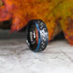 Deer Hunting Ring, Deer Tracks Wedding, Deer Hunting Jewelry, Black Tungsten Ring, Black Wedding Band, Hunting Jewelry, Deer Tracks Wedding Ring, Deer Tracks Ring