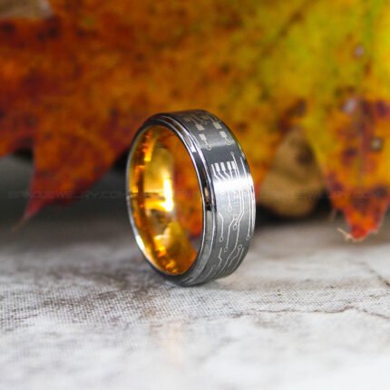 Circuit Board Ring, Gamer Ring, Circuit Board Wedding Band, PC Board Ring