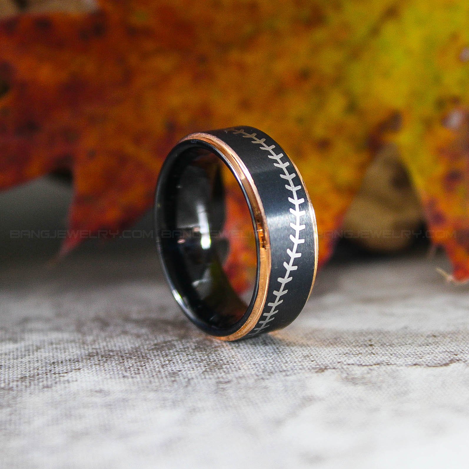 IMG_3063 Baseball Ring, Baseball Jewelry, Baseball Stitch Wedding Band - Image 1