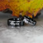 Bonnie and Clyde Rings, Black Wedding Rings, Bonnie and Clyde Jewelry, Rings, Black Wedding Bands, Couple Ring Set, Matching Couple Rings - Image 3