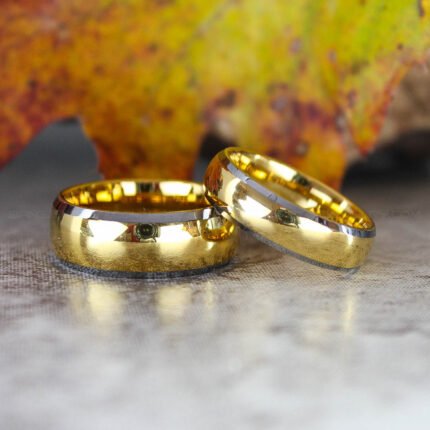 Yellow Gold Wedding Bands, Couple Wedding Rings, Matching Gold Wedding Bands