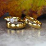 Yellow Gold Wedding Bands, Couple Wedding Rings, Matching Gold Wedding Bands