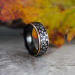 Daisy Ring, Flower Ring, Daisy Wedding Band, Daisy Wedding Ring, Black Wedding Band