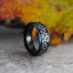 Daisy Ring, Flower Ring, Daisy Wedding Band, Daisy Wedding Ring, Black Wedding Band