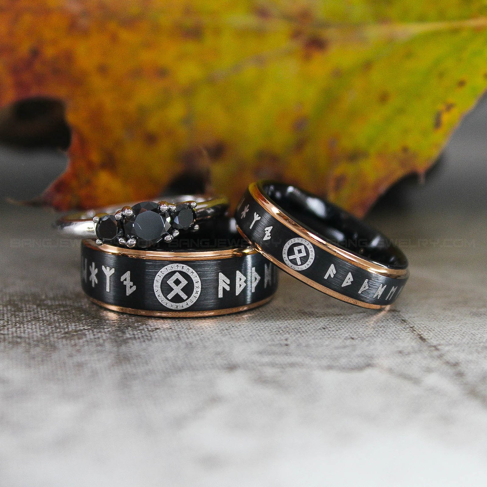 IMG_3174 Runes Rings, Til Valhalla Rings, Til Valhalla Wedding Bands, Nordic Runes Rings - Image 1