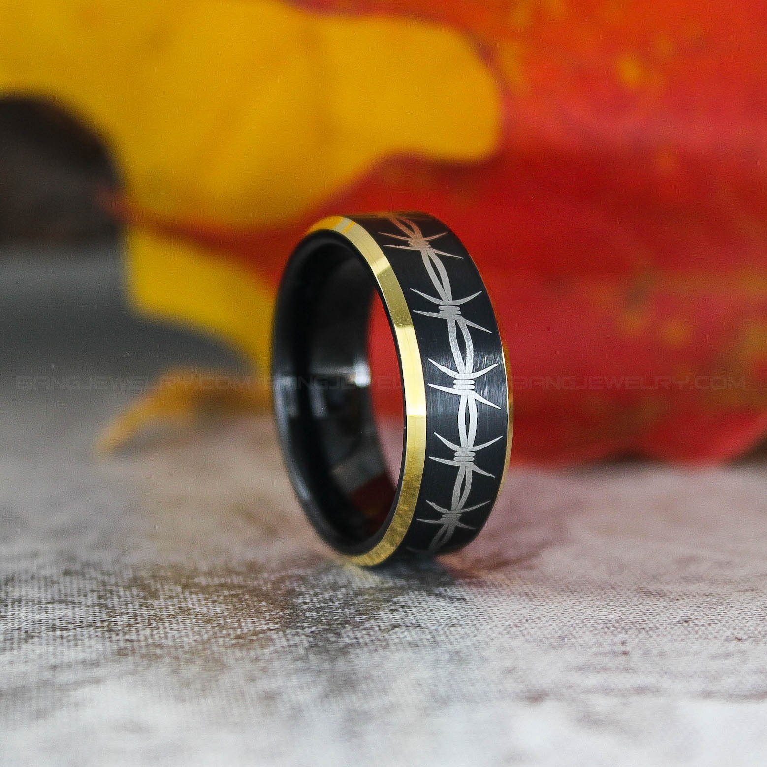 IMG_3203 Barbed Wire Ring, Black Wedding Band, Barbed Wire Wedding Band - Image 1