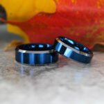 Blue Wedding Rings, Blue Wedding Bands, Matching Couple Rings, Coupe Wedding Bands - Image 4