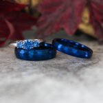 Hammered Wedding Bands, Hammered Rings, Hammered Wedding Rings, Blue Tungsten Bands