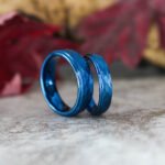 Hammered Wedding Bands, Hammered Rings, Hammered Wedding Rings, Blue Tungsten Bands