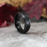 Hammered Wedding Bands, Hammered Rings, Hammered Wedding Rings, Black Tungsten Bands - Image 3