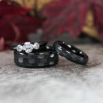 Hammered Wedding Bands, Hammered Rings, Hammered Wedding Rings, Black Tungsten Bands