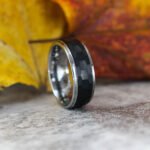 Hammered Wedding Bands, Hammered Rings, Hammered Wedding Rings, Black Tungsten Bands - Image 3
