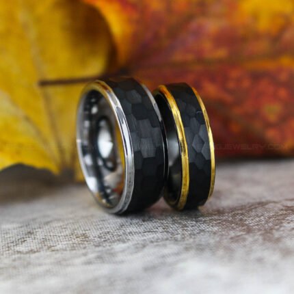 Hammered Wedding Bands, Hammered Rings, Hammered Wedding Rings, Black Tungsten Bands