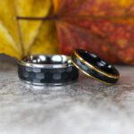 Hammered Wedding Bands, Hammered Rings, Hammered Wedding Rings, Black Tungsten Bands - Image 4