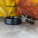 Hammered Wedding Bands, Hammered Rings, Hammered Wedding Rings, Black Tungsten Bands