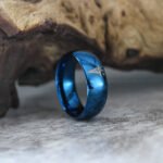 Nurse Ring, Registered Nurse Ring, 8mm Blue Tungsten Wedding Band, RN Registered Nurse Ring, 8mm Blue Tungsten Wedding Ring