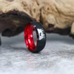 Moose Ring, Moose Tracks Ring, Moose Prints Ring, Hunting Ring, Moose Jewelry, Black Wedding Ring, Hunting Wedding Band, Hunting Jewelry