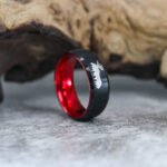 Moose Ring, Moose Tracks Ring, Moose Prints Ring, Hunting Ring, Moose Jewelry, Black Wedding Ring, Hunting Wedding Band, Hunting Jewelry