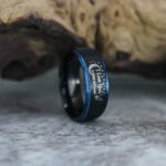 To Infinity and Beyond Ring, Black Wedding Band, Black Tungsten Ring