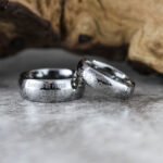 Personalized Banded Together Rings, Matching Couple Wedding Bands, Couple Wedding Rings