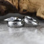 Personalized Banded Together Rings, Matching Couple Wedding Bands, Couple Wedding Rings