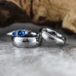 Personalized Banded Together Rings, Matching Couple Wedding Bands, Couple Wedding Rings