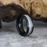 Black Wedding Ring, 8mm Black Tungsten Band with AAAAA Cubic Zirconia Center Stones All Around The Ring, Black Wedding Band