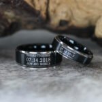 Personalized Banded Together Rings, Matching Couple Wedding Bands, Couple Wedding Rings
