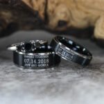 Personalized Banded Together Rings, Matching Couple Wedding Bands, Couple Wedding Rings