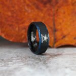 Cowboys Ring, Football Ring, Football Wedding Band, Football Jewelry, Black Wedding Band