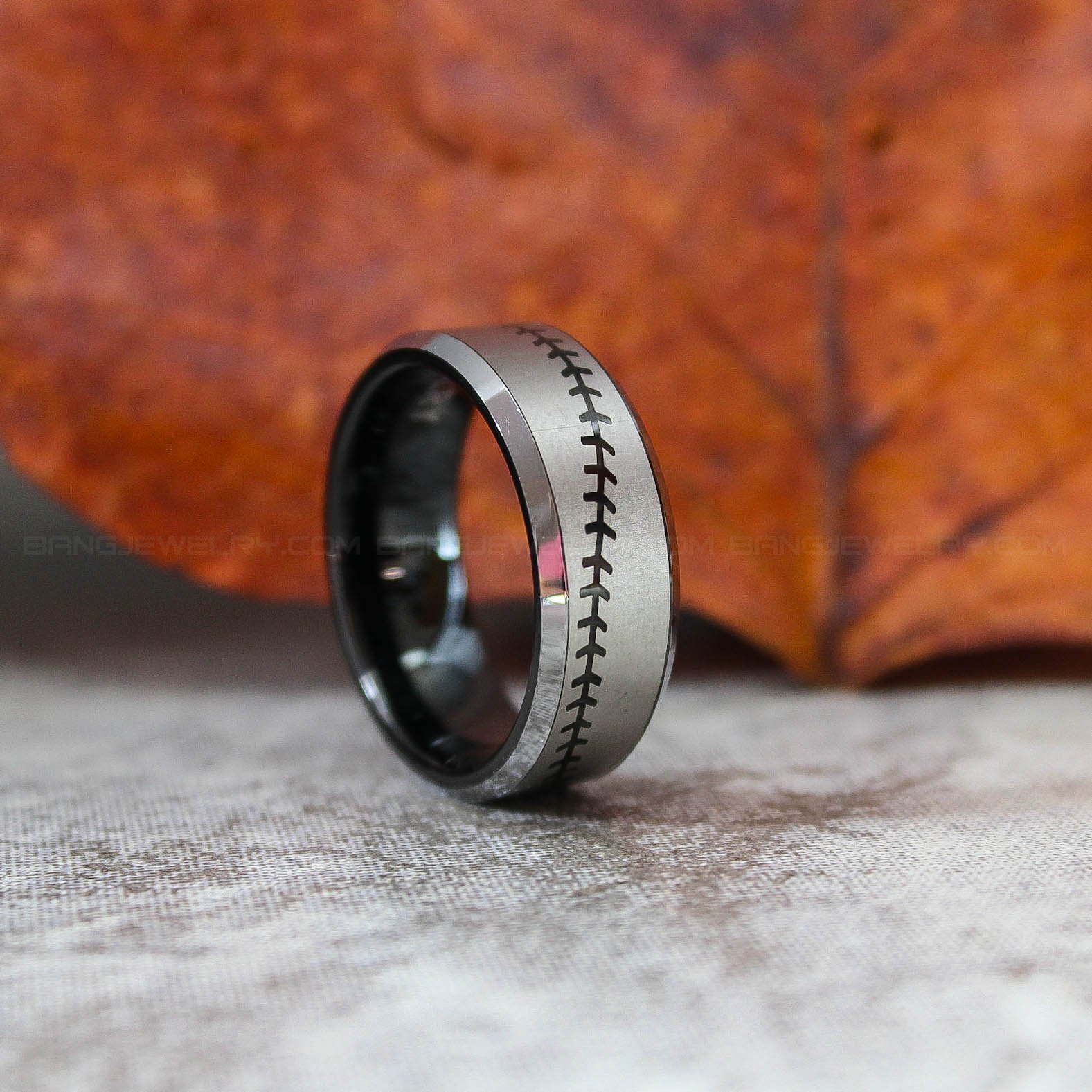 IMG_3397 Baseball Ring, Baseball Jewelry, Baseball Stitch Wedding Band, Baseball Wedding Ring - Image 1